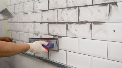 Close-up of Tile Grout Repair